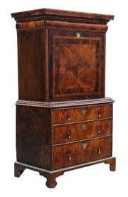 Antique Early 18th C. Inlaid Burr Walnut Desk