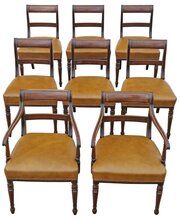 Antique Early 19th Century Fine Quality Set Of 8 