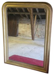 Antique Large Gilt Overmantle Wall Mirror