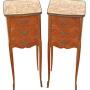 Antique Pair of Small Marquetry Bedside Tables