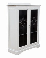 Antique Quality C.1925 Painted Bookcase Cabinet