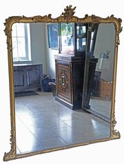 Antique Very Large 19th Century Gilt Wall Mirror