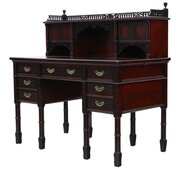 Antique Victorian Mahogany Twin Pedestal Desk 