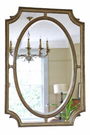 Antique C.1900 Gilt Cushion Overmantle Wall Mirror