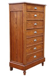  Antique C.1900 Large Pitch Pine Wellington Chest 