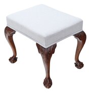 Antique C.1900 Mahogany Upholstered Stool 