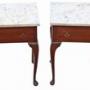 Antique c.1910 Pair of Low Mahogany Bedside Tables