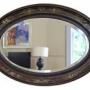 Antique c.1915 Chinoiserie Oval Overmantle Mirror
