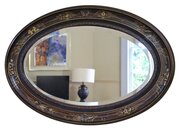 Antique C.1915 Chinoiserie Oval Overmantle Mirror