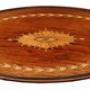 Inlaid mahogany oval serving tea tray C1915