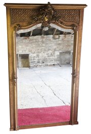  Large 19th Century Antique Overmantle Wall Mirror