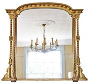 Large 19th Century Giltwood Overmantel Mirror