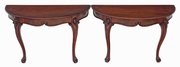 Pair Of Victorian Carved Mahogany Console Tables
