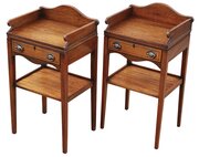 Pair Of Vintage Retro Mahogany Bedside Tables