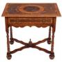 Queen Anne revival walnut oyster writing table