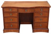 Victorian Mahogany Twin Pedestal Desk Table Writin