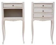 Vintage Pair Of White-Painted Bedside Tables