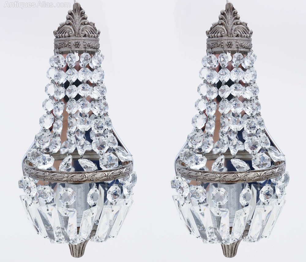 Antiques Atlas Vintage Pair Of Crystal Wall Lights