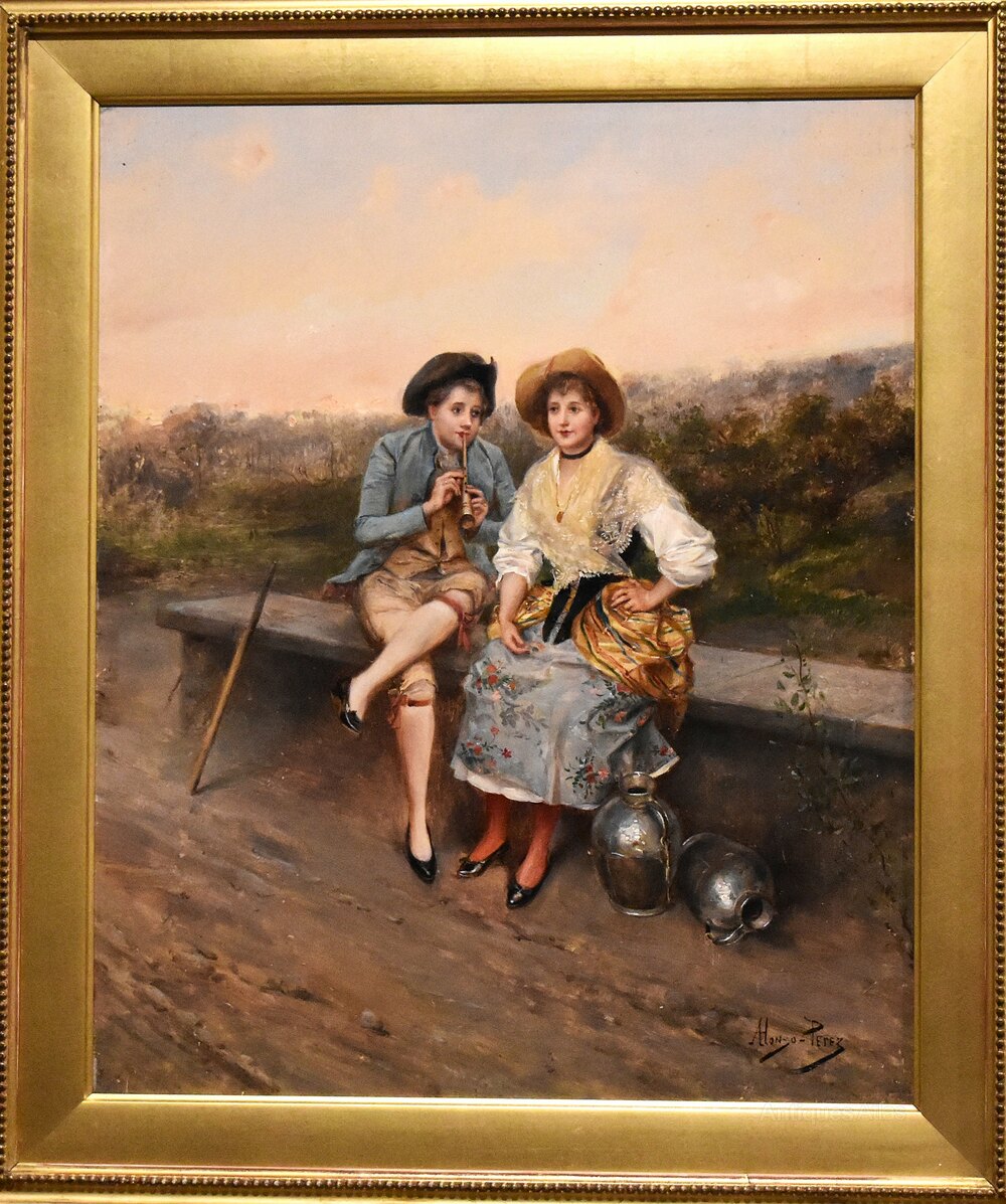 Antiques Atlas - 'A Pastoral Symphony' Oil Painting By Alonso