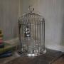 A Very Unusual Silverplate Caged Cockatoo Tantalus
