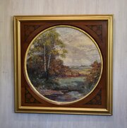 Arts And Crafts Period Landscape Oil Painting