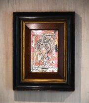 Arts and Crafts silver angel relief