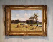 Oil Painting Last Of The Stooks By Tom Robertson