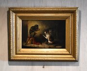 Oil Painting Of A Monkey Judge By Edmund Bristow