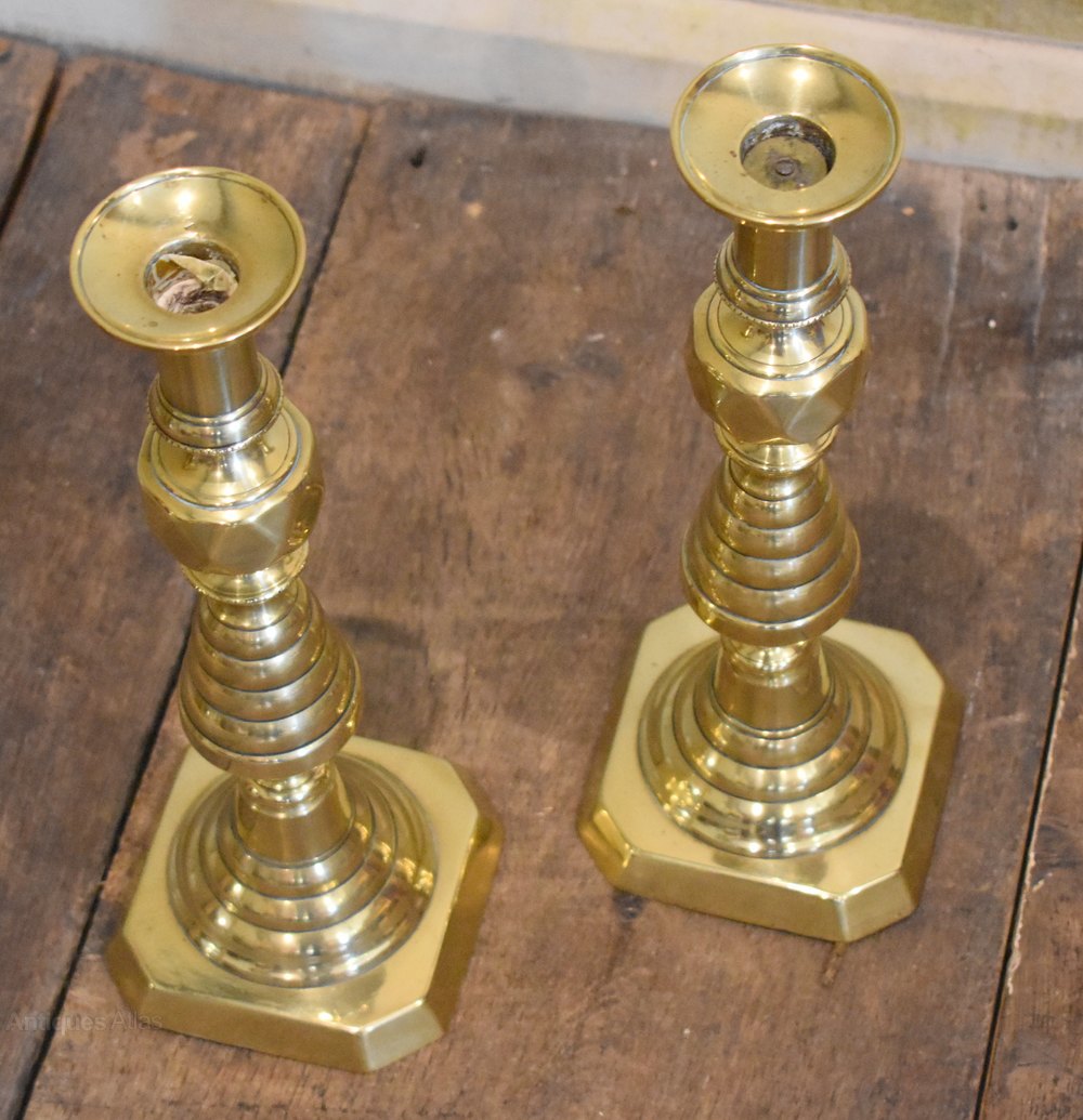 Antiques Atlas Pair Of Large Victorian Brass Candlesticks