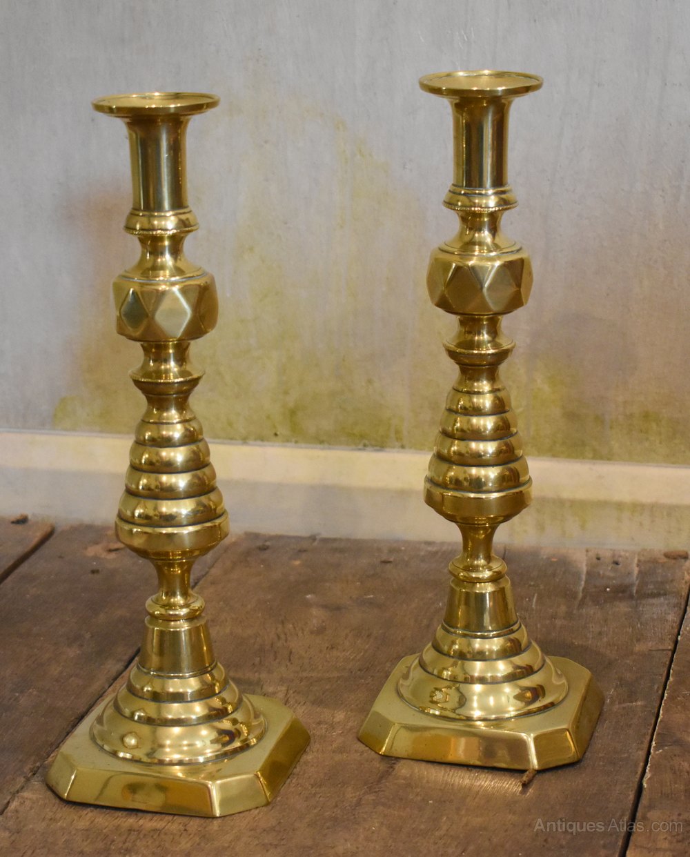 Antiques Atlas Pair Of Large Victorian Brass Candlesticks