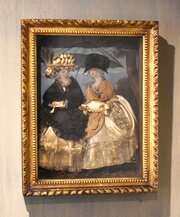 Unusual Victorian Tinsel Print Applied With Fabric