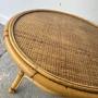 vintage rattan table  bamboo table