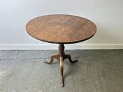 Georgian Style Oak Tilt Top Tripod Side Table