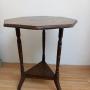 Antique Dark Oak Octagonal Side Lamp Table