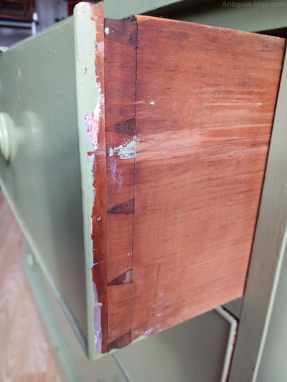 Victorian Pine Chest Of Drawers Painted Green Antiques Atlas