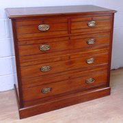 Victorian Walnut Chest Of Drawers Two Over Three