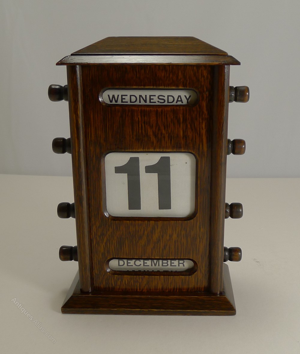 Antiques Atlas Antique English Oak Perpetual Desk Calendar C 1900