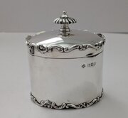 Elegant English Sterling Silver Tea Caddy - 1902