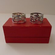 Pair Cartier Solid / Sterling Silver Napkin Rings