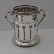 Rare Antique Solid Sterling Silver Coaster - 1907