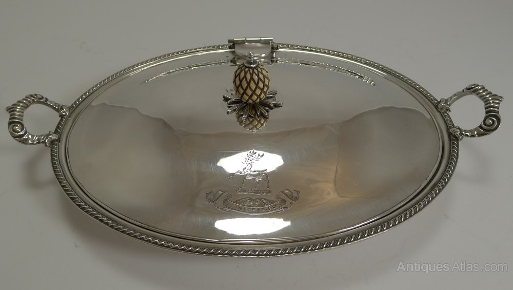 Antiques Atlas Silver Plated Warming / Chafing Entree Dish C.1860