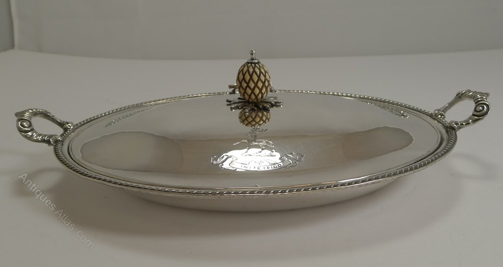 Antiques Atlas Silver Plated Warming / Chafing Entree Dish C.1860