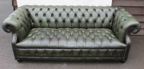 1920 S Green Chesterfield 3 Seater Leather Sofa Antiques Atlas