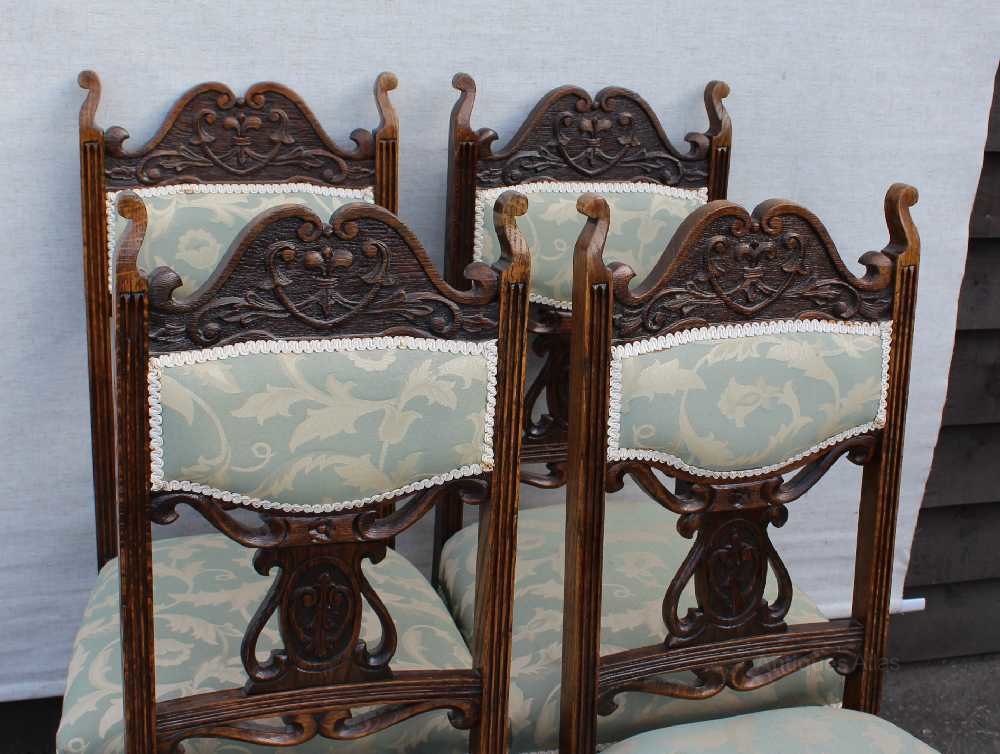 4 Edwardian Mahogany High Back Dining Chairs. Antiques Atlas