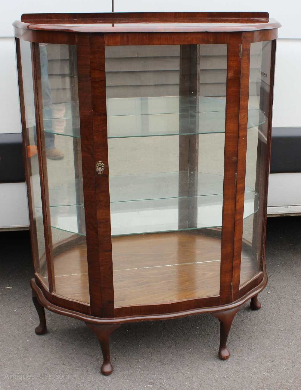 Antiques Atlas 1940s Bow Walnut 2 Door Glazed China