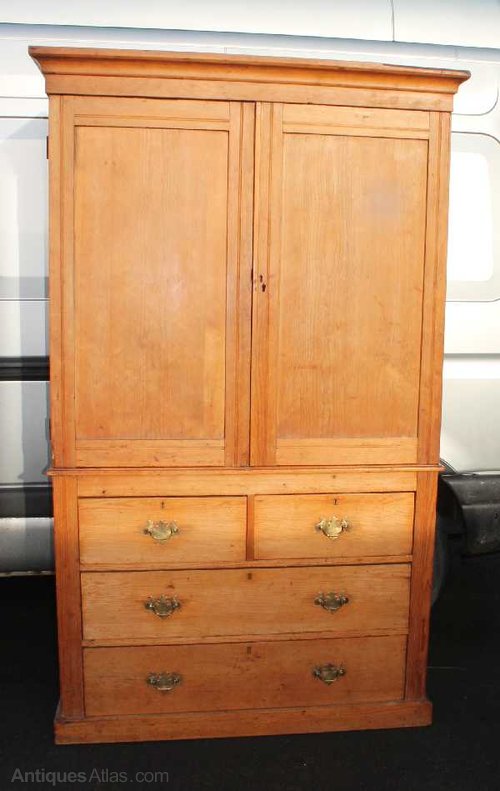 Country Style Antique Pine Linen Press Antiques Atlas