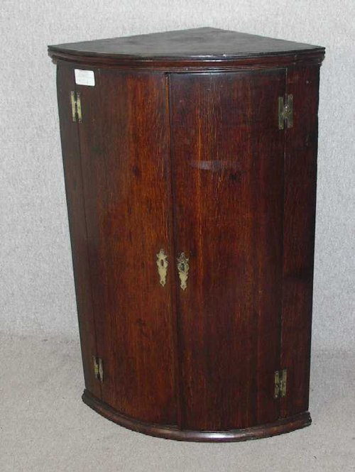 Oak Bow Fronted Corner With Shelves Antiques Atlas