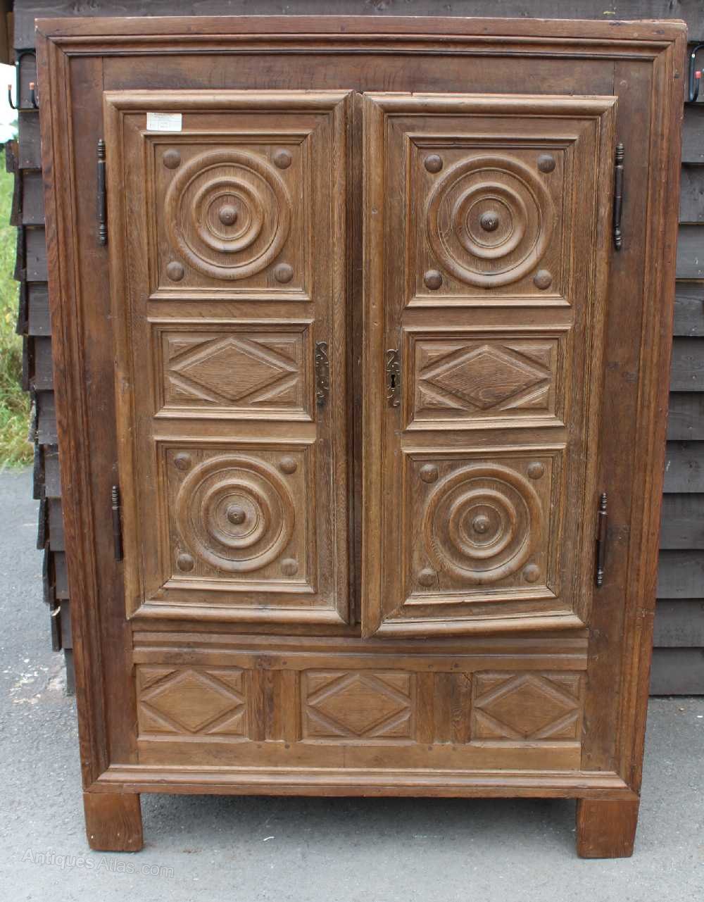 1850s Louis XIII Carved Solid Oak 2 Door Armoire Antiques Atlas