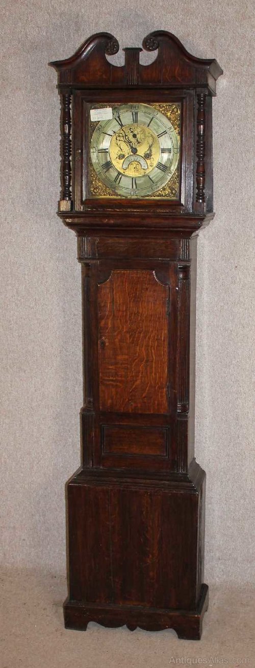 Antiques Atlas Oak Brass Faced 8 Day Grandfather Clock