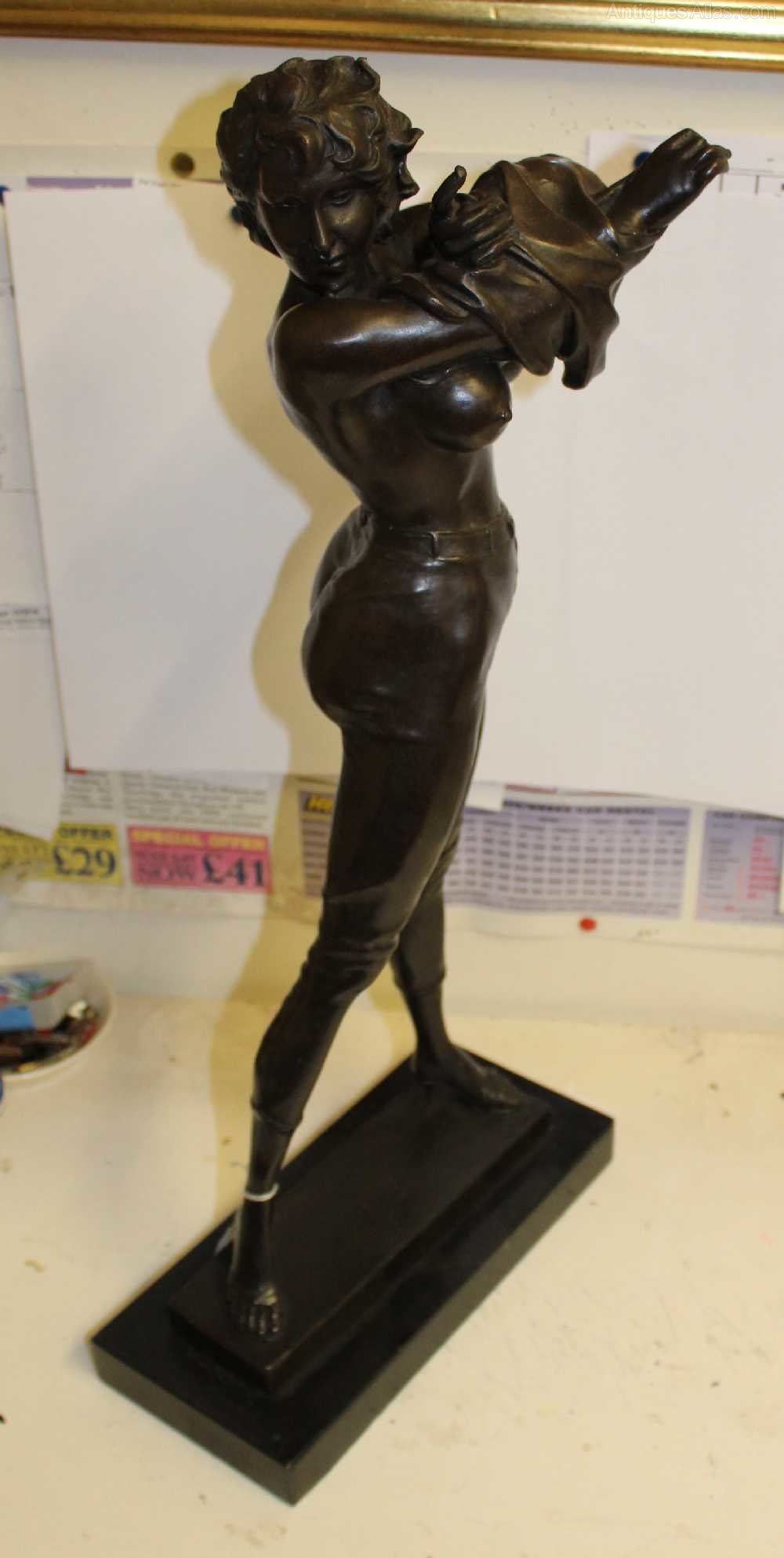 Antiques Atlas Tall Bronze Elegant Female Statue